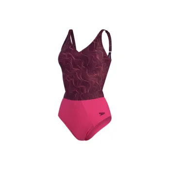 Speedo Two Piece Swimsuit Women's Red Purple Color