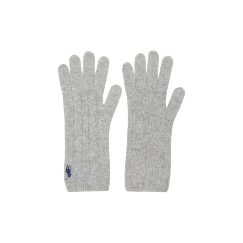 Polo Ralph Lauren Cashmere, Cotton Knit Gloves Unisex Gray-0