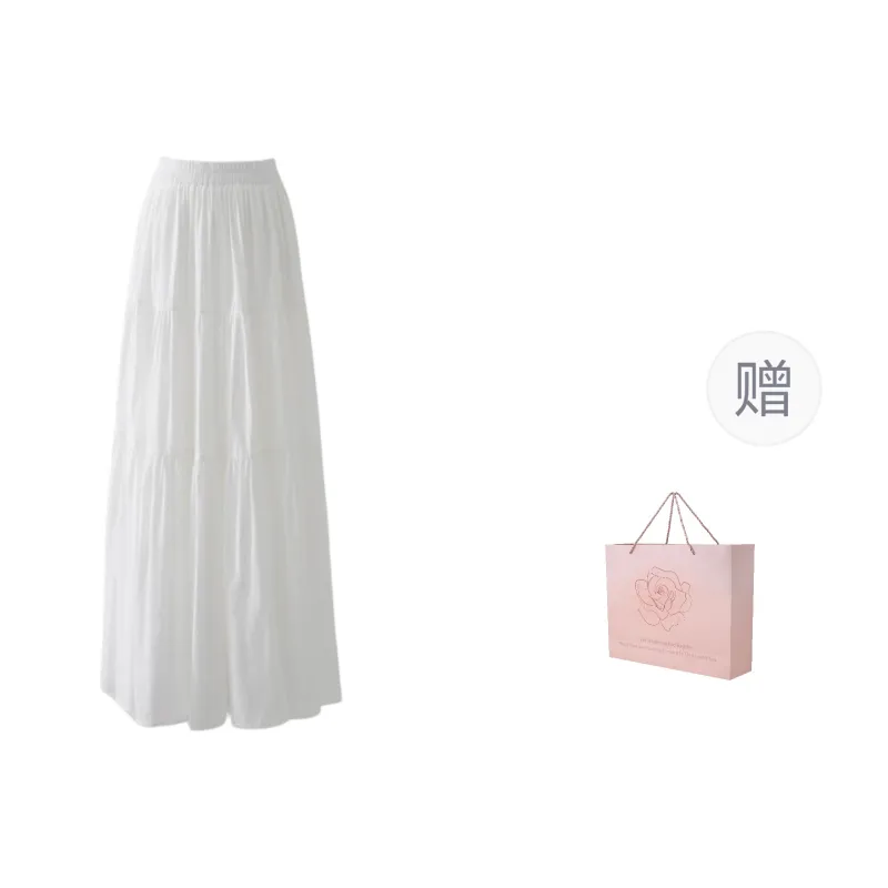 ZAZN Casual Long Skirts Women's Pink-7