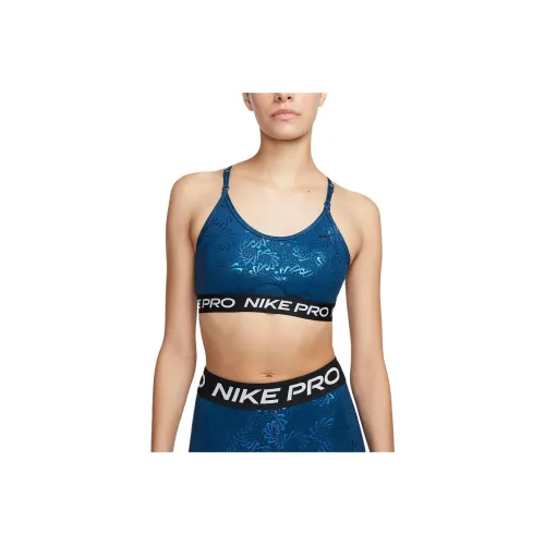 Nike Pro Indy Sports Underwear Women's Embroidered Straw Blue