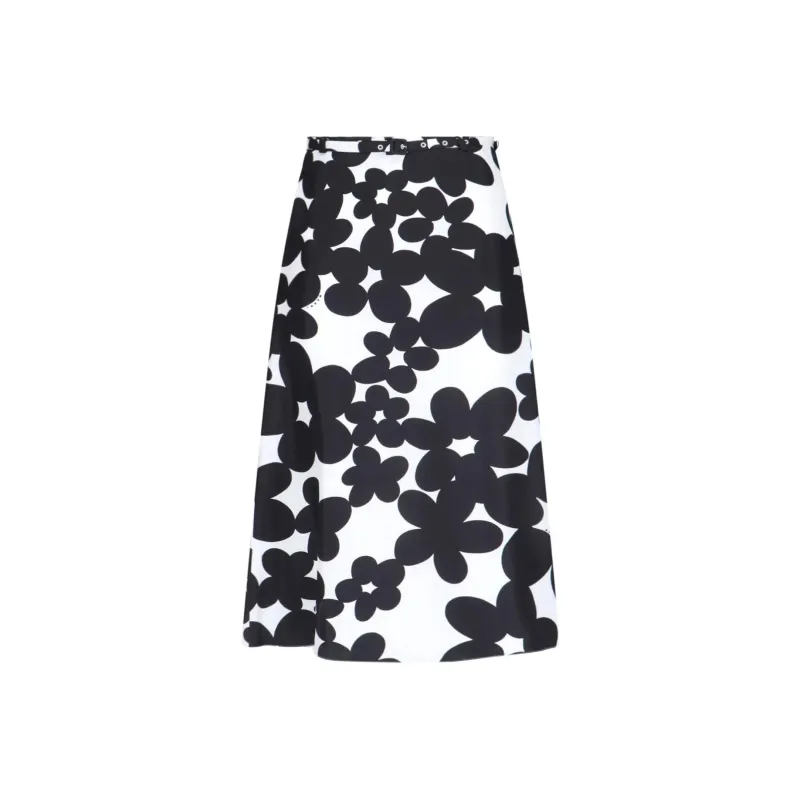 MARNI Floral Printed Straight Hem Midi Skirt-0
