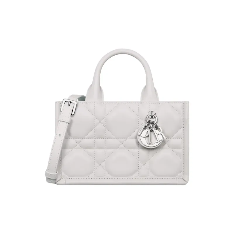 DIOR BookTote Calfskin Tote Handbag Mini Women's White-0