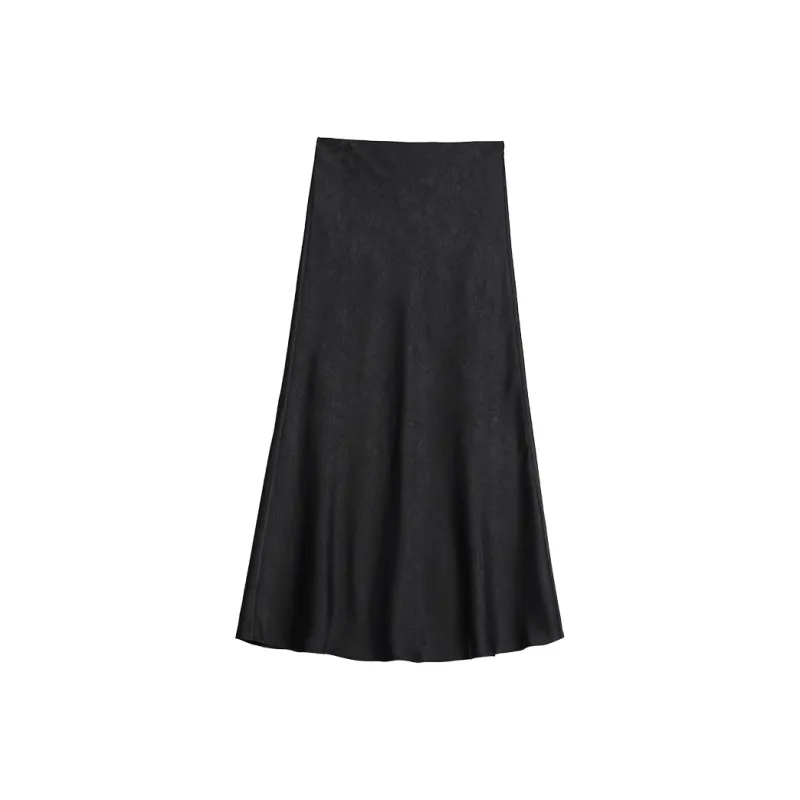 Mambe Casual Long Skirt Women's Black-0