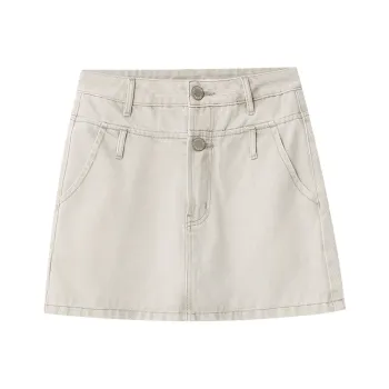 CHARM PICK Denim Short Skirts Women's Apricot