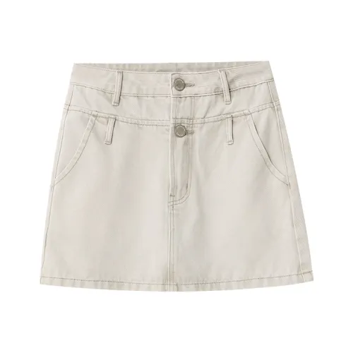 CHARM PICK Denim Short Skirts Women's Apricot