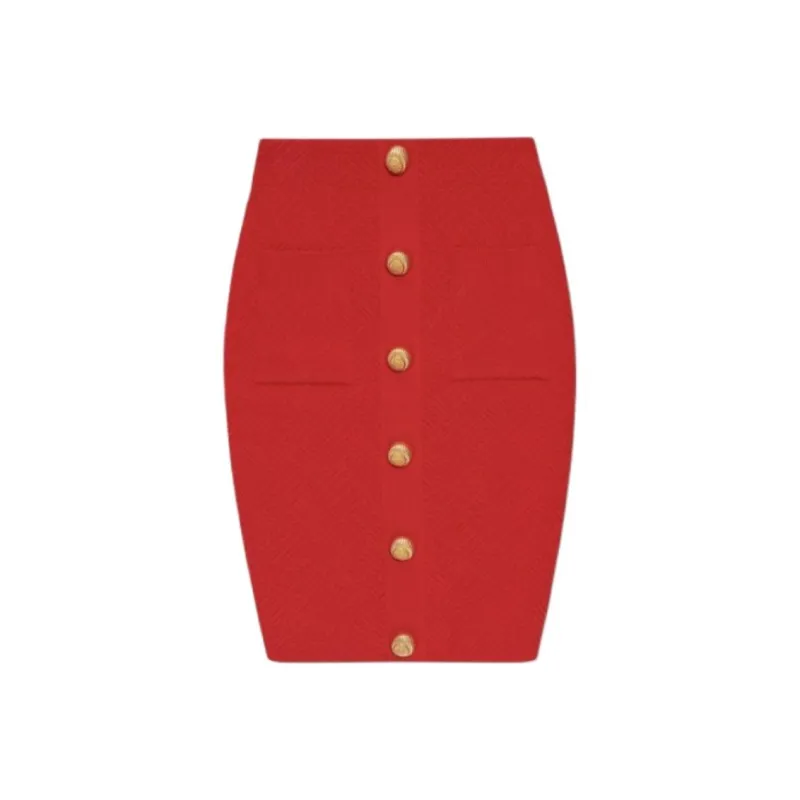 BALMAIN Casual Short Skirts Women's Red-0