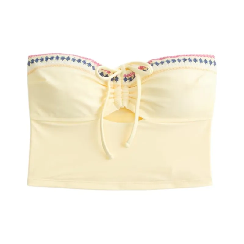 Hollister Two Piece Swimsuit Women's Cream Yellow-0