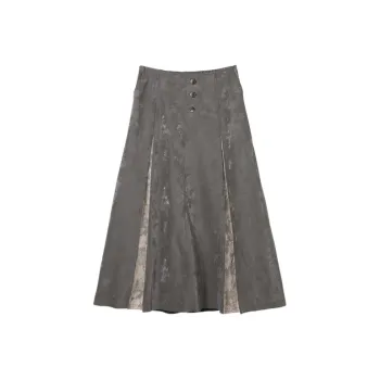 SETIROM Casual Long Skirt Women's Dark Gray