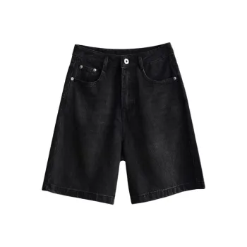 SHALLOW STREAMS Denim Shorts Women's Frosted Black Smoke Gray