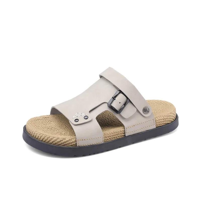 NANJIREN Beach Sandals Men Black/Sand/Yellow-5