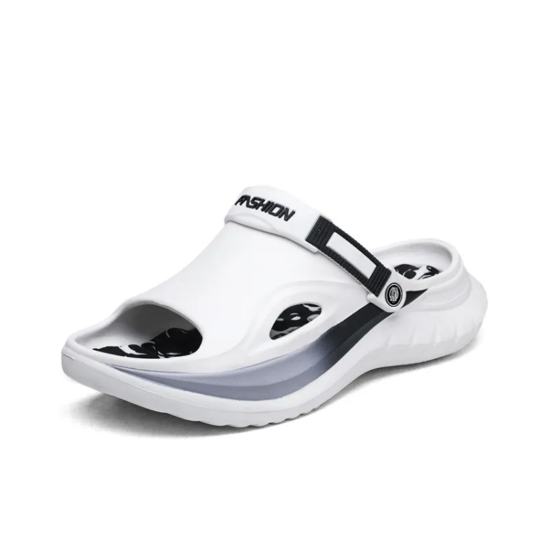 JEANSWEST Beach Sandals Unisex Black/White-0