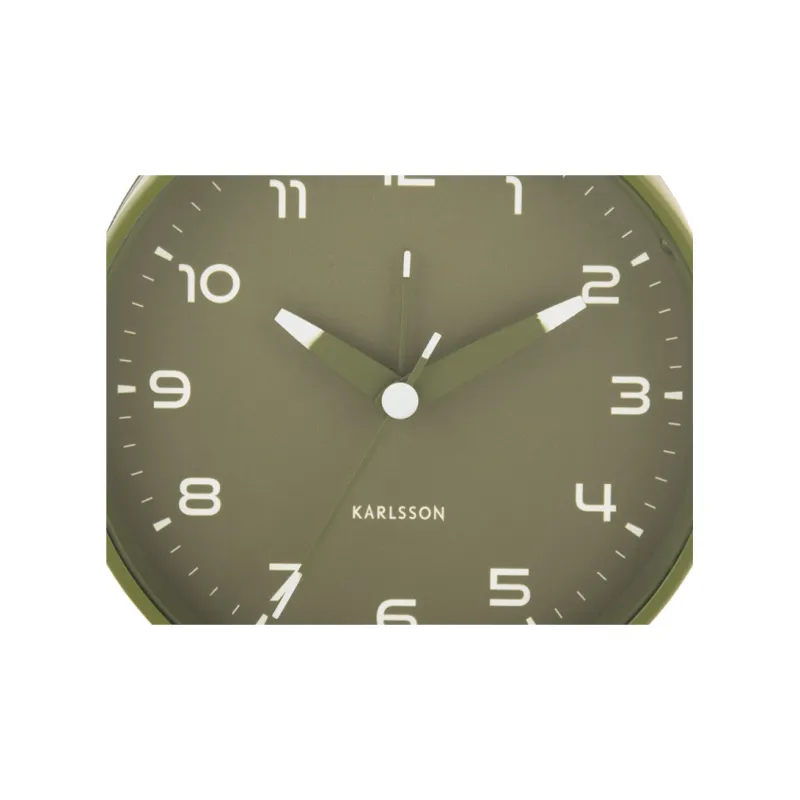 Karlsson Sweeping Seconds Movement Iron Alarm Clock Unisex Green-3