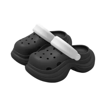 ECAC Closed Toe Slippers Clogs For Women's Summer, Breathable, Lazy Platform, Slip Resistant Beach Sandals