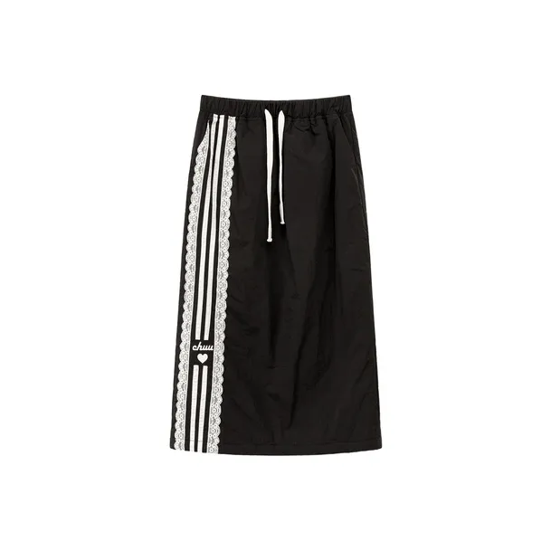 CHUU Casual Long Skirts Women's Black-0