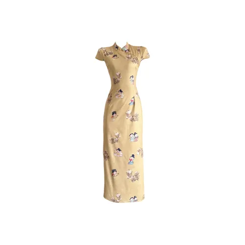 Udon House Cheongsam Women's Yellow Cheongsam