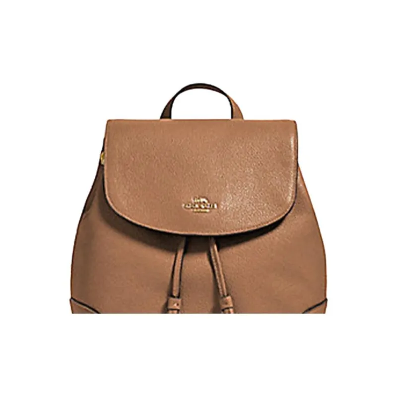 COACH Elle PVC With Skin Backpacks Backpack Medium Size Women's Khaki-2