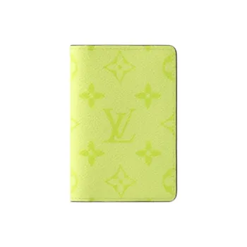 LOUIS VUITTON Pocket Organizer Leather Card Holder Regular Men's Yellow