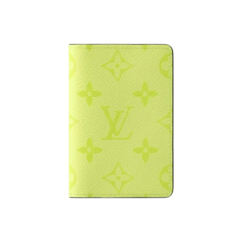 LOUIS VUITTON Leather Card Holder Men's Yellow-0