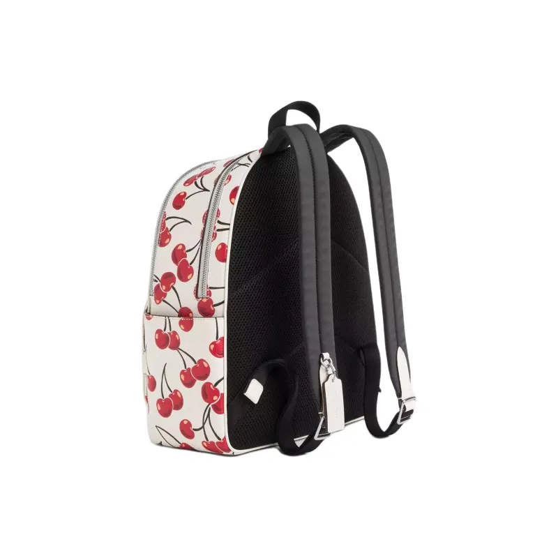 COACH Court Exquisite Pebbled Leather Backpack Tubas Women's White-1