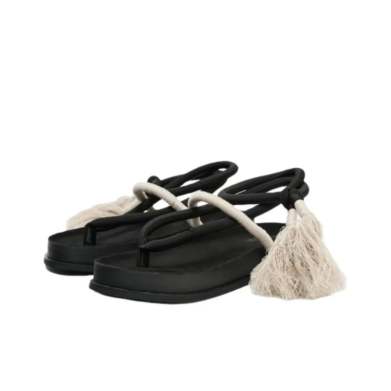LINFANGLU x ZARA One Strap Sandals Men's Black-2