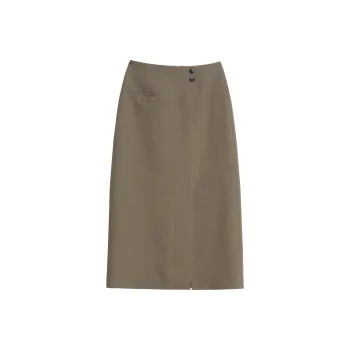 Mambe Casual Long Skirts Women's Coffee Brown