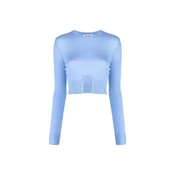 MIU MIU Crop Tops Women's Blue
