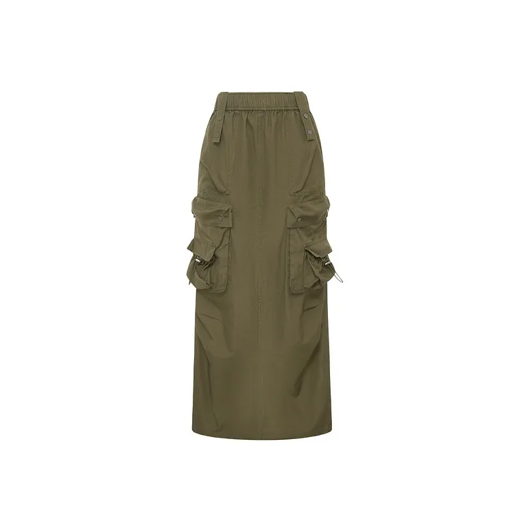 D'zzit Casual Long Skirt Women's Dark Green-0