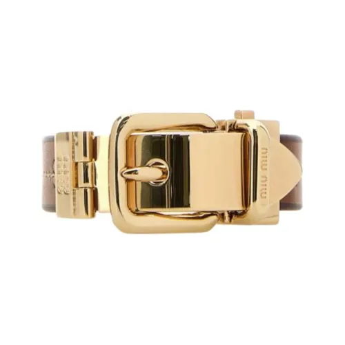 MIU MIU Leather, Metal Bangles Women's Brown