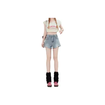 Enhanced Denim Shorts Women's Vintage Blue