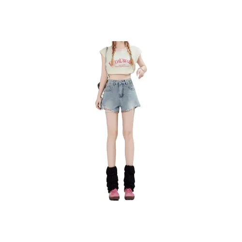 Enhanced Denim Shorts Women's Vintage Blue