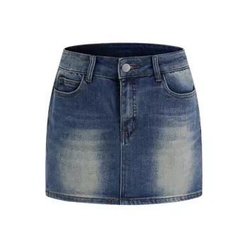 HEYABC Denim Short Skirts Women's Navy Blue