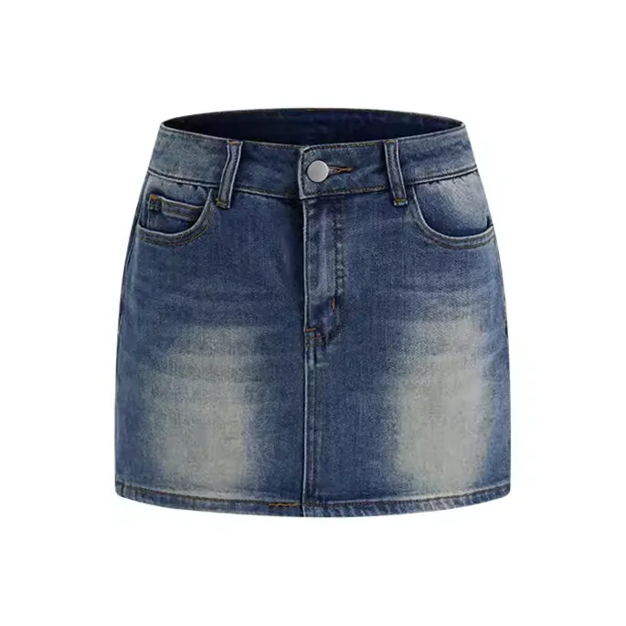 HEYABC Denim Short Skirts Women's Navy Blue-0