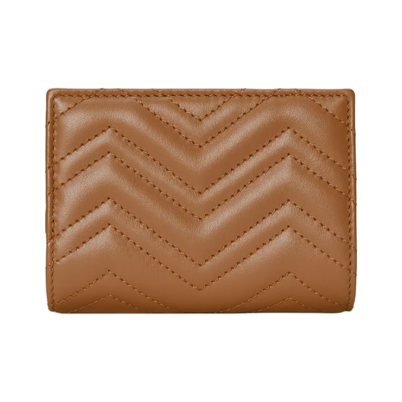 GUCCI GG Marmont Leather Wallet Medium Size Women's Brown-2