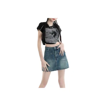 ZAVK Denim Short Skirts Women's Vintage Blue