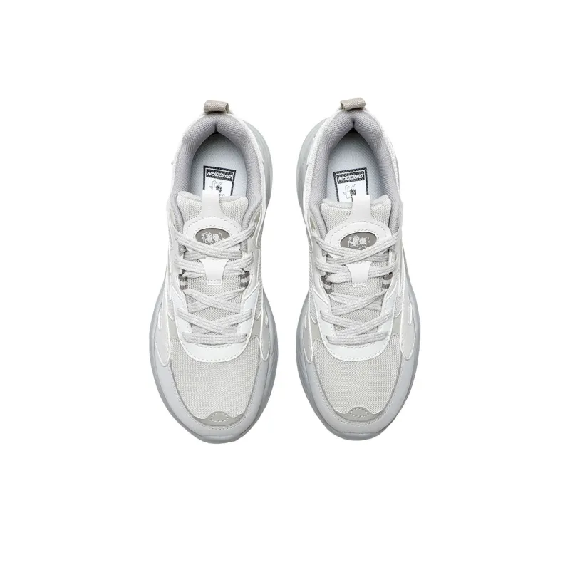 QIAODAN Dry Anti Slip Wear Resistant Low Top Casual Shoes Women's White Gray-3