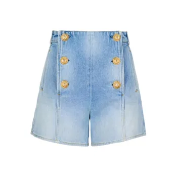 BALMAIN Logo buttons Denim Shorts