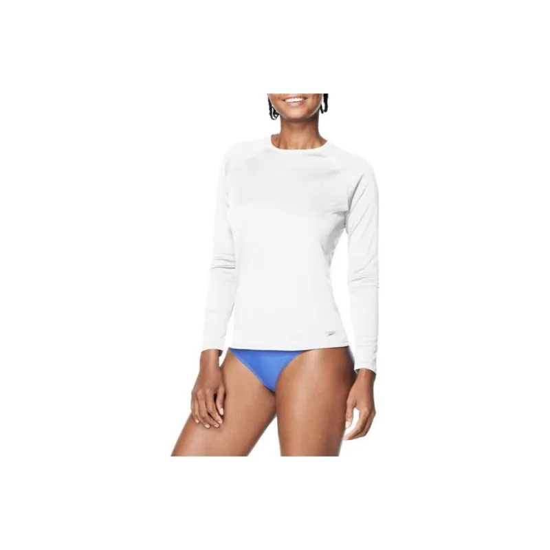 Speedo Long Sleeve Swim Tee Black Two Piece Swimsuit Women's-8