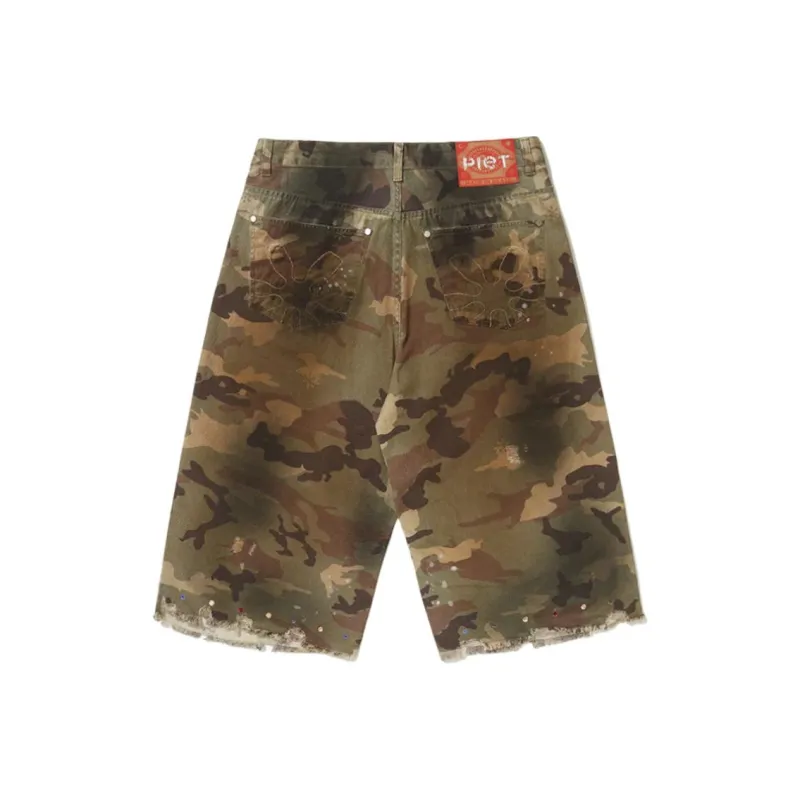 PIET Denim Shorts Unisex Camouflage-1