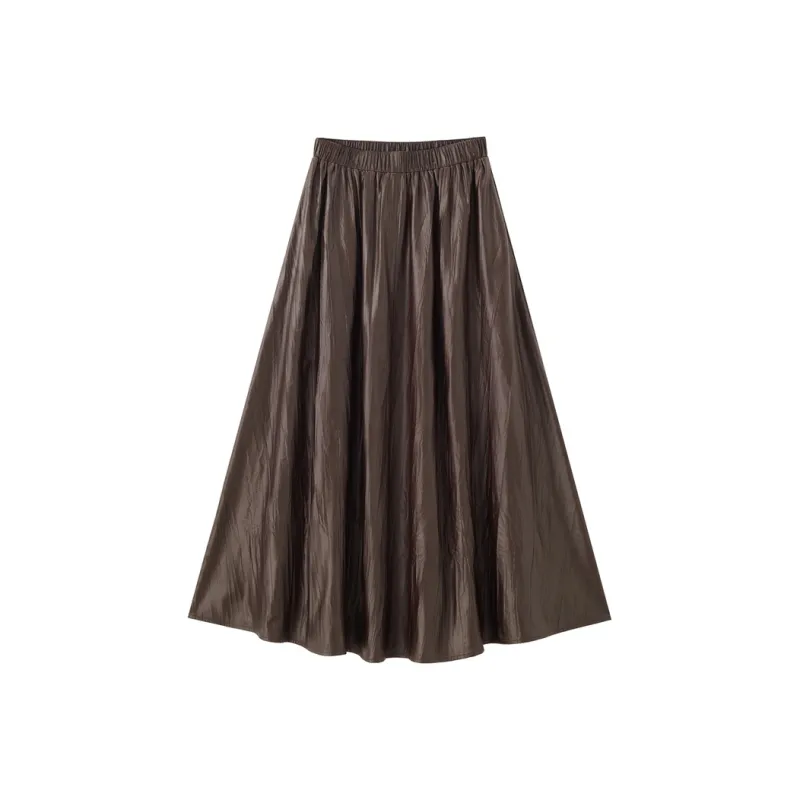 UNIQLO Casual Long Skirts Women's Tobacco Brown-0
