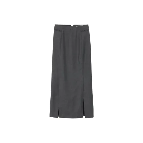 Remain Questioning Casual Long Skirt Women's Dark Gray