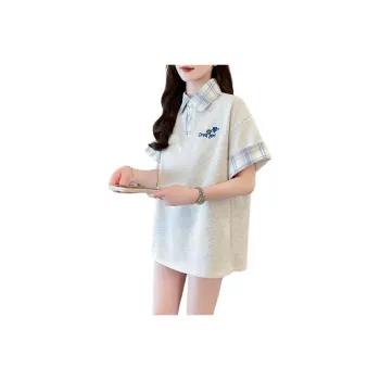 Flowers In Water Drop Shoulder Sleeve T Shirt Women's