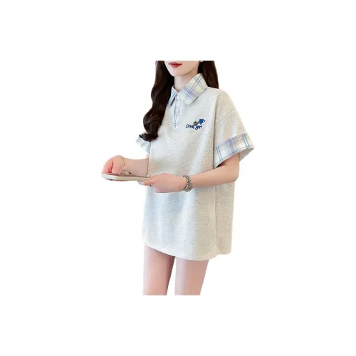 Flowers In Water Drop Shoulder Sleeve T Shirt Women's