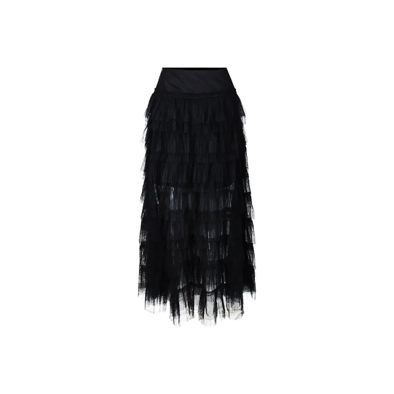 GIMING Casual Long Skirt Women's Black-0