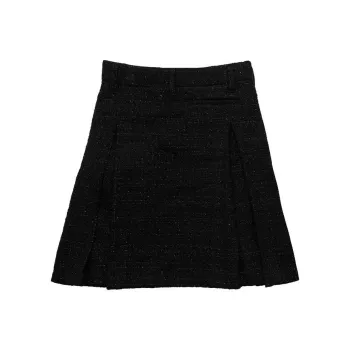 AMBUSH Tweed Pleats Midi Skirt 'Black'