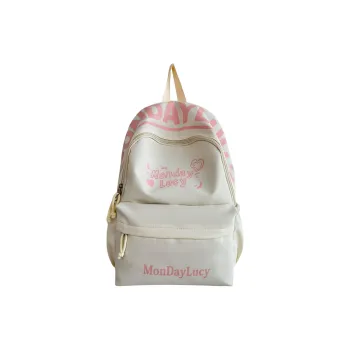 AIBAG Nylon Backpack Unisex White/Black/Pink/Purple/Blue