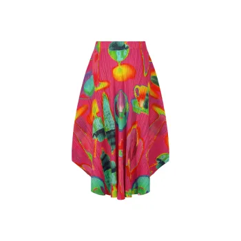PLEATS PLEASE ISSEY MIYAKE Casual Long Skirt Women's Red