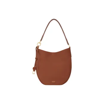 FERRAGAMO Calfskin Hobo Bag Shoulder Bag Medium Size Women's Tan