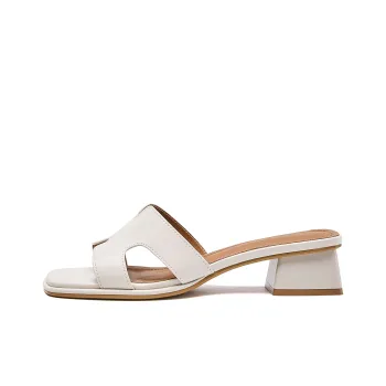 EXULL Q Slip Resistant Slide Slippers Women's Ecru
