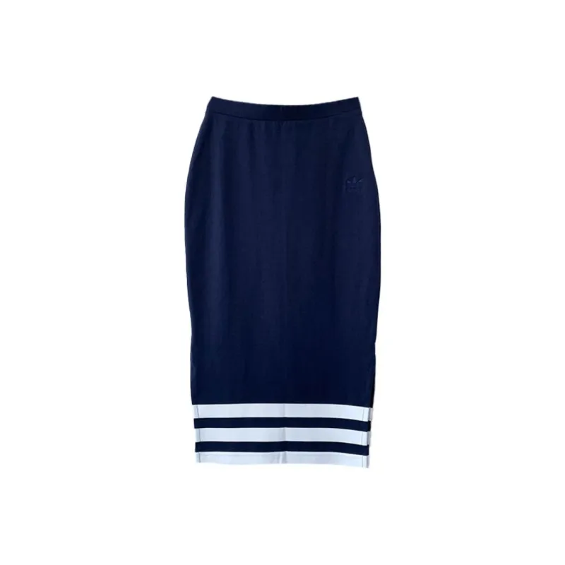 Adidas Originals Casual Long Skirt Women's Marine Blue-0