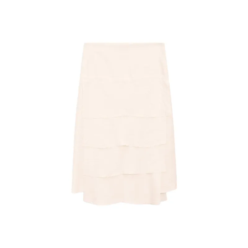 Massimo Dutti Casual Long Skirt Women's White-0